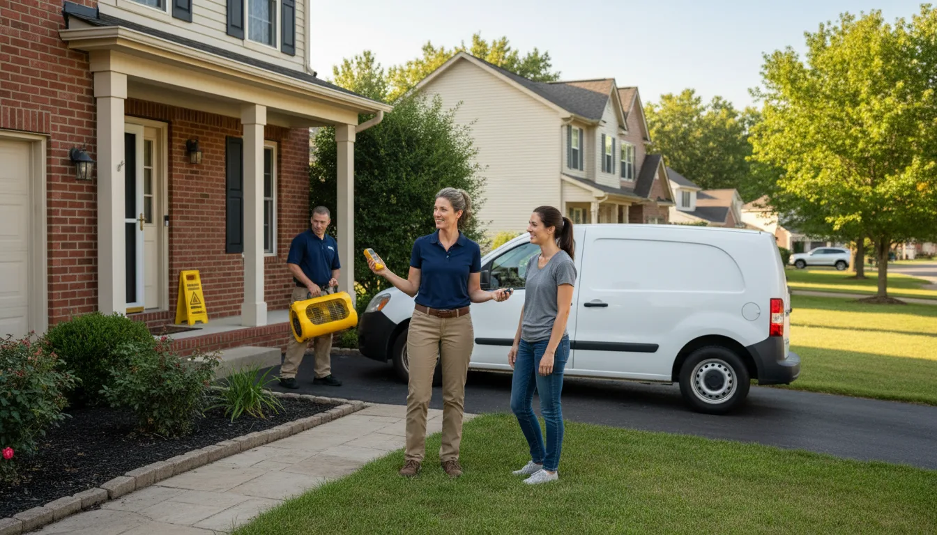 Residential water damage restoration in Cadogan, PA